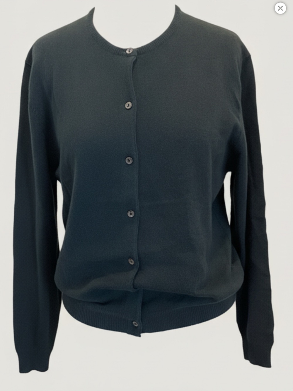 TSE Cashmere Button-Front Crewneck Cardigan